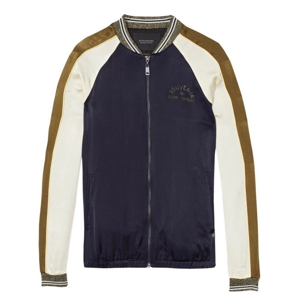 Maison Scotch Colour blocked bomber jacket